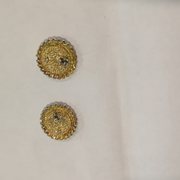 Chanel Vintage Logo Gold and Black Logo Pierced Earrings - Picture 8 of 14